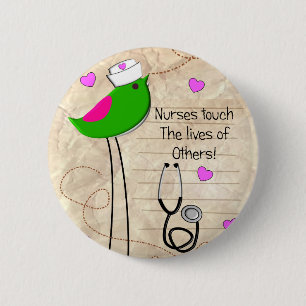 Artsy Nurse Bird Ronde Button 5,7 Cm