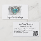 *~* Artsy Opal Hart Engel Vleugels AP78 QR Visitekaartje (Voorkant / Achterkant)