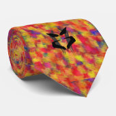 Artsy Oranje Psychiatrist Rorschach Blot Stropdas (Opgerold)