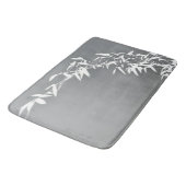 Artsy Oriental Zen Bamboo Shrub Gray & White Badmat (Gekanteld)