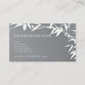 Artsy Oriental Zen Bamboo Shrub Gray & White Visitekaartje (Achterkant)