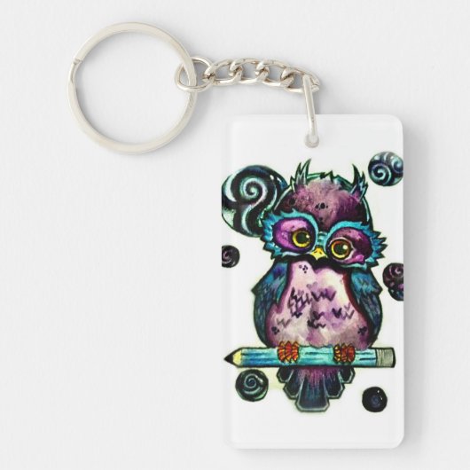 Artsy Owl Sleutelhanger (Voorkant)