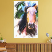 *~* Artsy Paard Equine AR22 Zwarte Manen Canvas Afdruk (Insitu (Woonkamer))