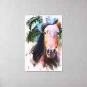 *~* Artsy Paard Equine AR22 Zwarte Manen Canvas Afdruk (Voorkant)