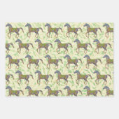 Artsy Paard Wrapping Craft Paper in Groen (Voorkant 2)