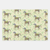Artsy Paard Wrapping Craft Paper in Groen (Voorkant)