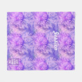 Artsy paarse bladeren batik God houdt van alles1 Fleece Deken (Voorkant (Horizontaal))