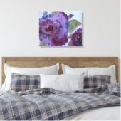 Artsy Paarse Bloemen Rozen Canvas Afdruk (Insitu (Slaapkamer))