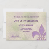 Artsy Paarse Fleur de Lis Engagment Kaart (Achterkant)