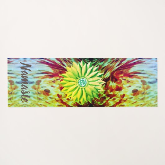 Artsy Paint Strokes Gem Flower Yogamat (Achterkant (horizontaal))