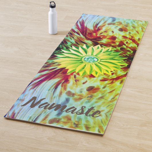 Artsy Paint Strokes Gem Flower Yogamat (In situ)
