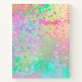 Artsy Pastel Paint Spletters Roze Blauwgroen Monog Notitieboek (Achterkant)