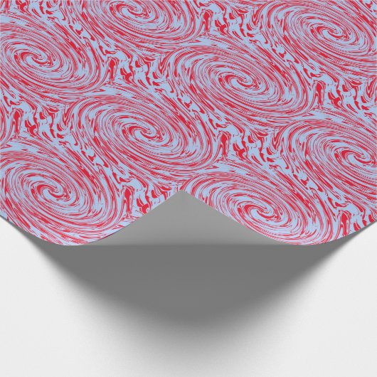 Artsy Patterns Blauw Rood Abstract Waves Kleurrijk Cadeaupapier (Hoek)