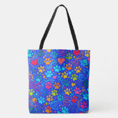 Artsy Paw Prints en Harten Tote Bag (Voorkant)