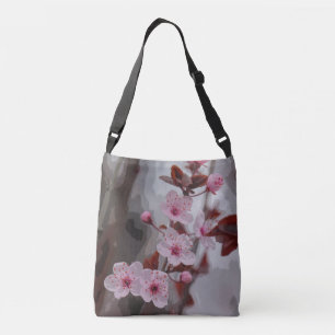 Artsy Pink Cherry Blosbezon Grey  Crossbody Tas
