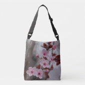 Artsy Pink Cherry Blosbezon Grey Crossbody Tas (Voorkant)