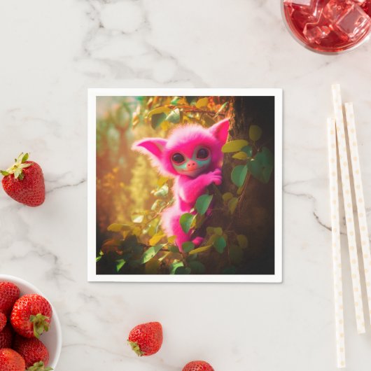 Artsy Pink Creature Servet (Insitu)