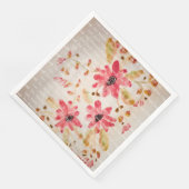 Artsy Pink Floral Designer Servet (Hoek)