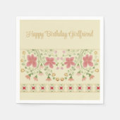 Artsy Pink Floral Servet (Voorkant)