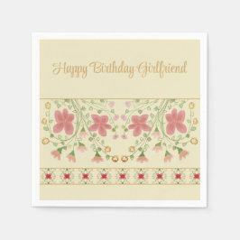 Artsy Pink Floral Servet