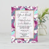 Artsy Pink Paarse Blauwgroen Geometrische Abstract Kaart (Staand voorkant)