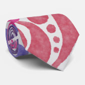 Artsy Pink Paarse Waterverf Abstracte Stippen Patr Stropdas (Opgerold)