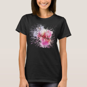 Artsy Pink Roseate Spoonbill in Waterverf en Inkt T-shirt