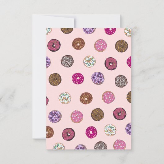 Artsy Pink Sprinkle Donuts Waterverf Patroon Bedankkaart (Achterkant)