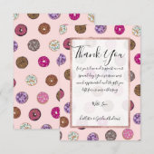 Artsy Pink Sprinkle Donuts Waterverf Patroon Bedankkaart (Voorkant / Achterkant)