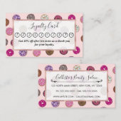 Artsy Pink Sprinkle Donuts Waterverf Patroon Klantenkaartje (Voorkant / Achterkant)