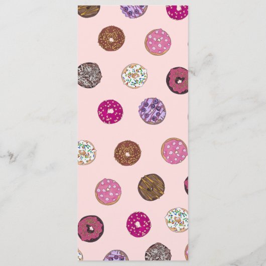 Artsy Pink Sprinkle Donuts Waterverf Patroon Menu (Achterkant)