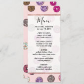 Artsy Pink Sprinkle Donuts Waterverf Patroon Menu (Voorkant / Achterkant)