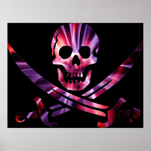 Artsy Pirate Skull Poster (Voorkant)