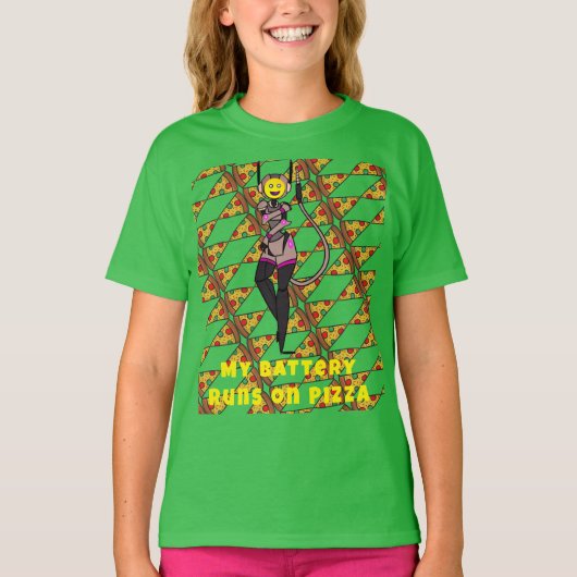 Artsy Pizza Robot Schattige T-shirt (Voorkant)