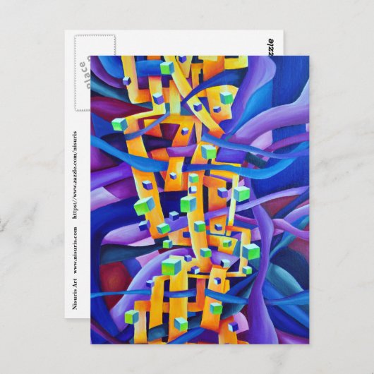Artsy Playful Geometric Colorful Abstract Briefkaart (Voorkant / Achterkant)