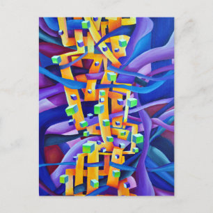 Artsy Playful Geometric Colorful Abstract Briefkaart