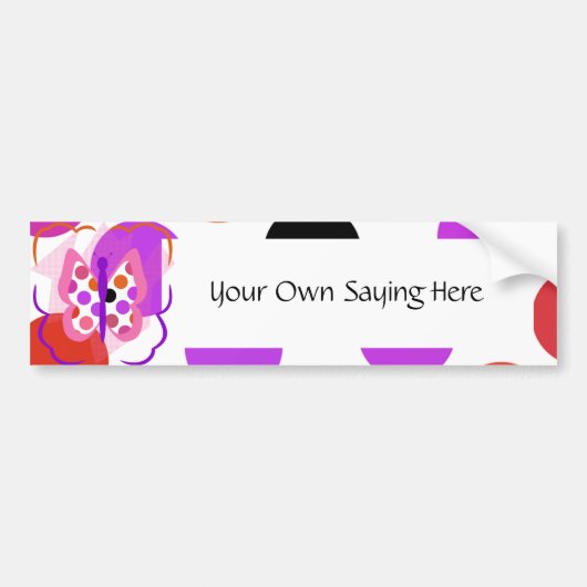 Artsy Polka Dot Butterfly Bumpersticker (Voorkant)