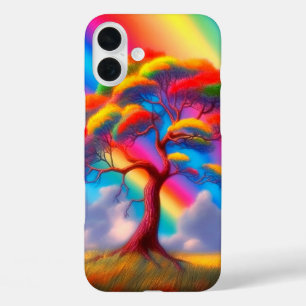 Artsy Rainbow Tree iPhone 16 Plus Hoesje