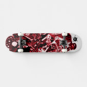 Artsy Red Black Persoonlijk Skateboard (Horizontaal)