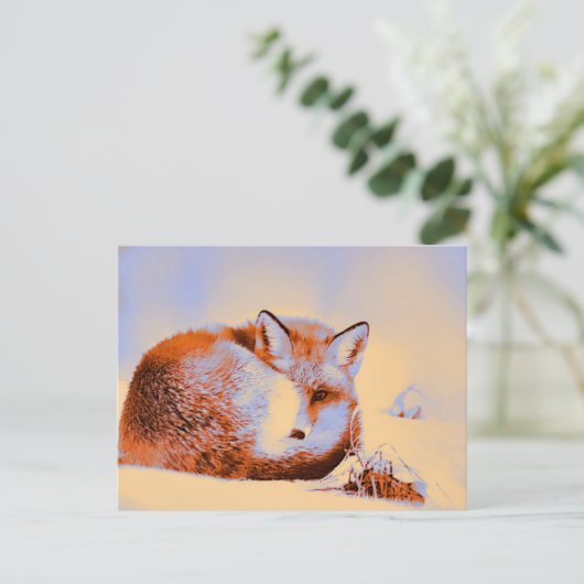*~* Artsy Red Fox AP18 Artistiek schilderij Wildli Briefkaart (Staand voorkant)