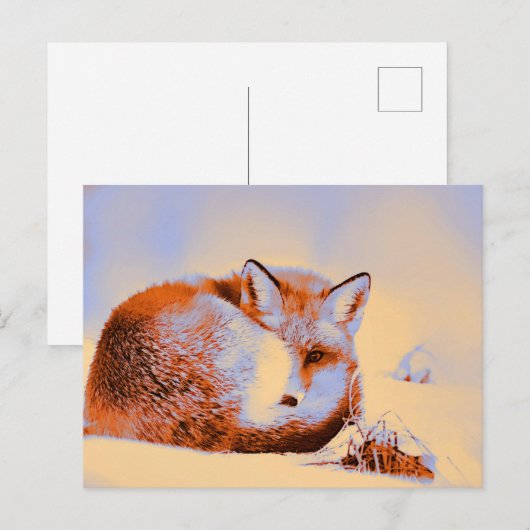 *~* Artsy Red Fox AP18 Artistiek schilderij Wildli Briefkaart (Voorkant / Achterkant)