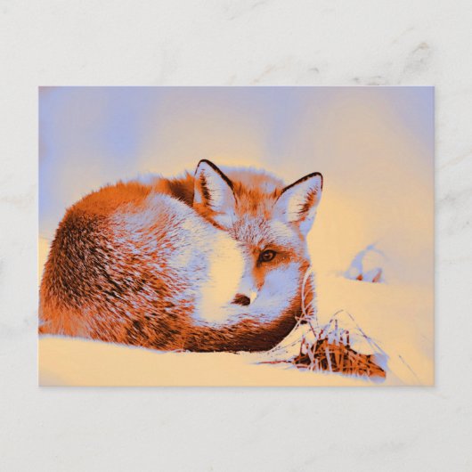*~* Artsy Red Fox AP18 Artistiek schilderij Wildli Briefkaart (Voorkant)