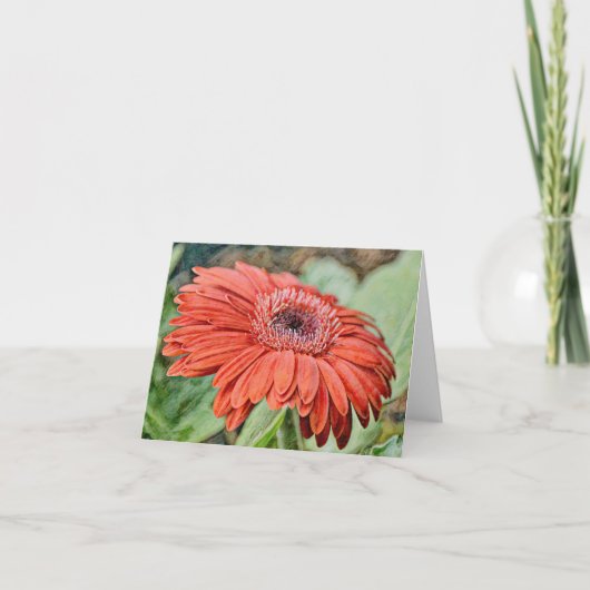 Artsy Red Gerbera Daisy uit de tuin van Gertie Kaart (Voorkant)