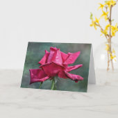 Artsy Red Pink Rose Art Note Kaart (Gele Bloem)