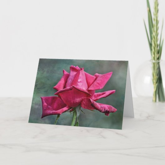 Artsy Red Pink Rose Art Note Kaart (Voorkant)