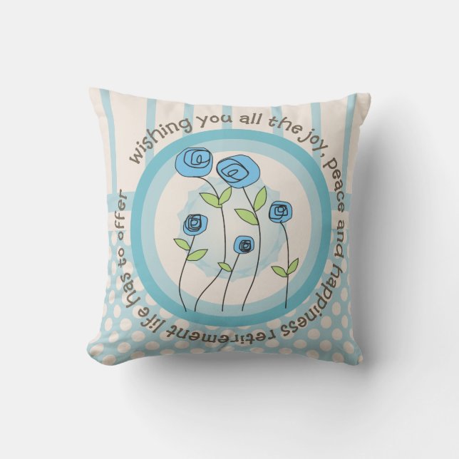 Artsy Retirement Pillow Whimsical Flowers Kussen (Voorkant)