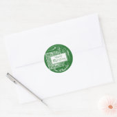 Artsy Retro Merry kerst aangepast Ronde Sticker (Envelop)