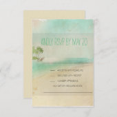 Artsy Retro  vreedzame strand bruiloft RSVP (Voorkant / Achterkant)