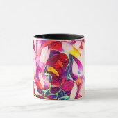 Artsy rood, Paarse en Roos bloemen Mok (Midden)