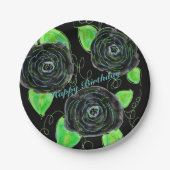 Artsy Roos Patterned Designer Papieren Bordje (Voorkant)